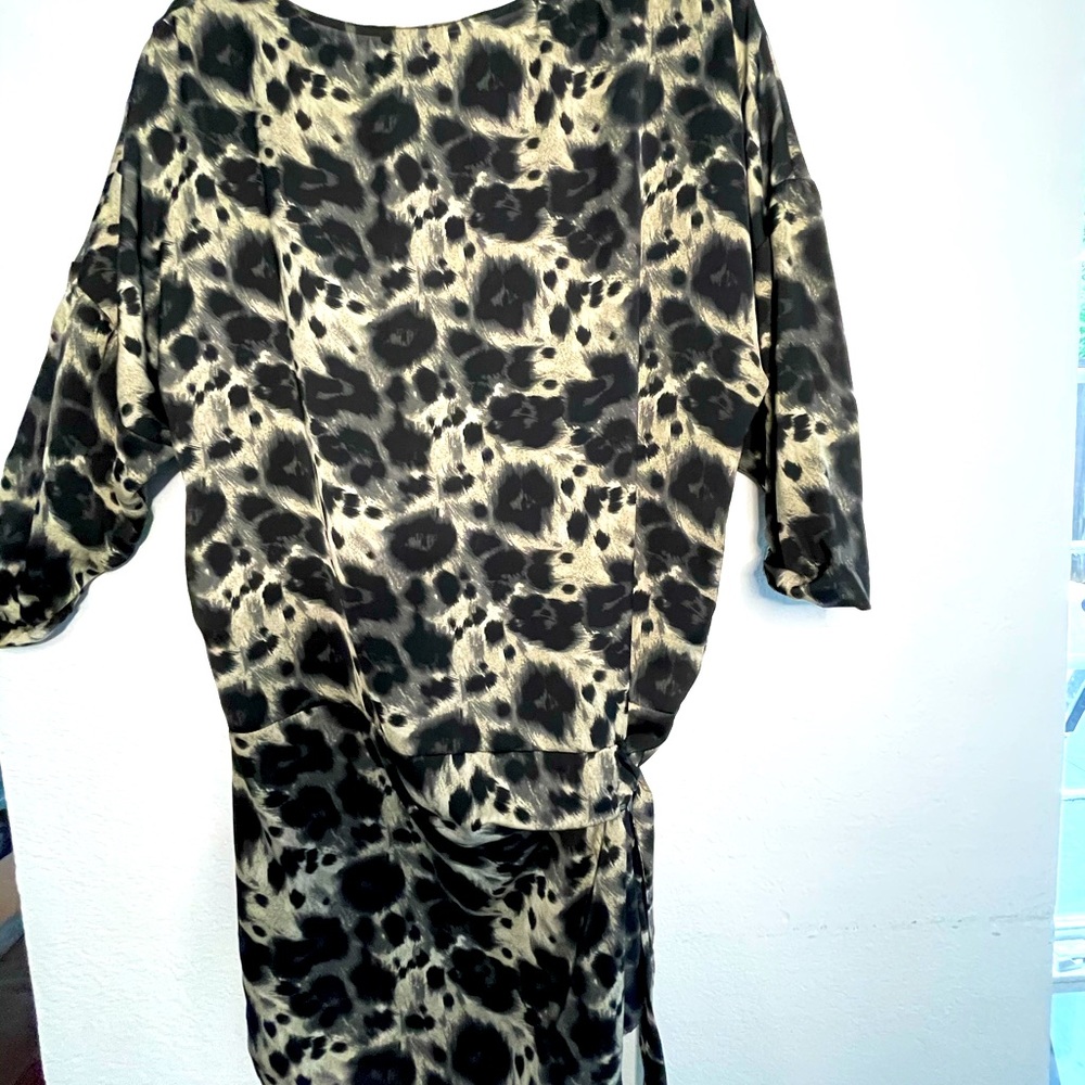 Zara dress L size 10 mini animal african print